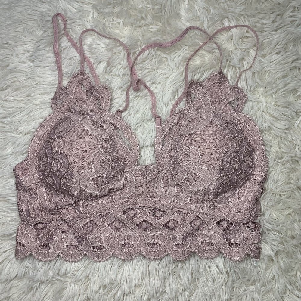 Koko Bralette: Pink Suede